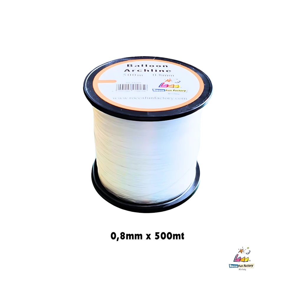 Rocchetto Nylon 0,80mm x 500mt per legare palloncini, 1pz.