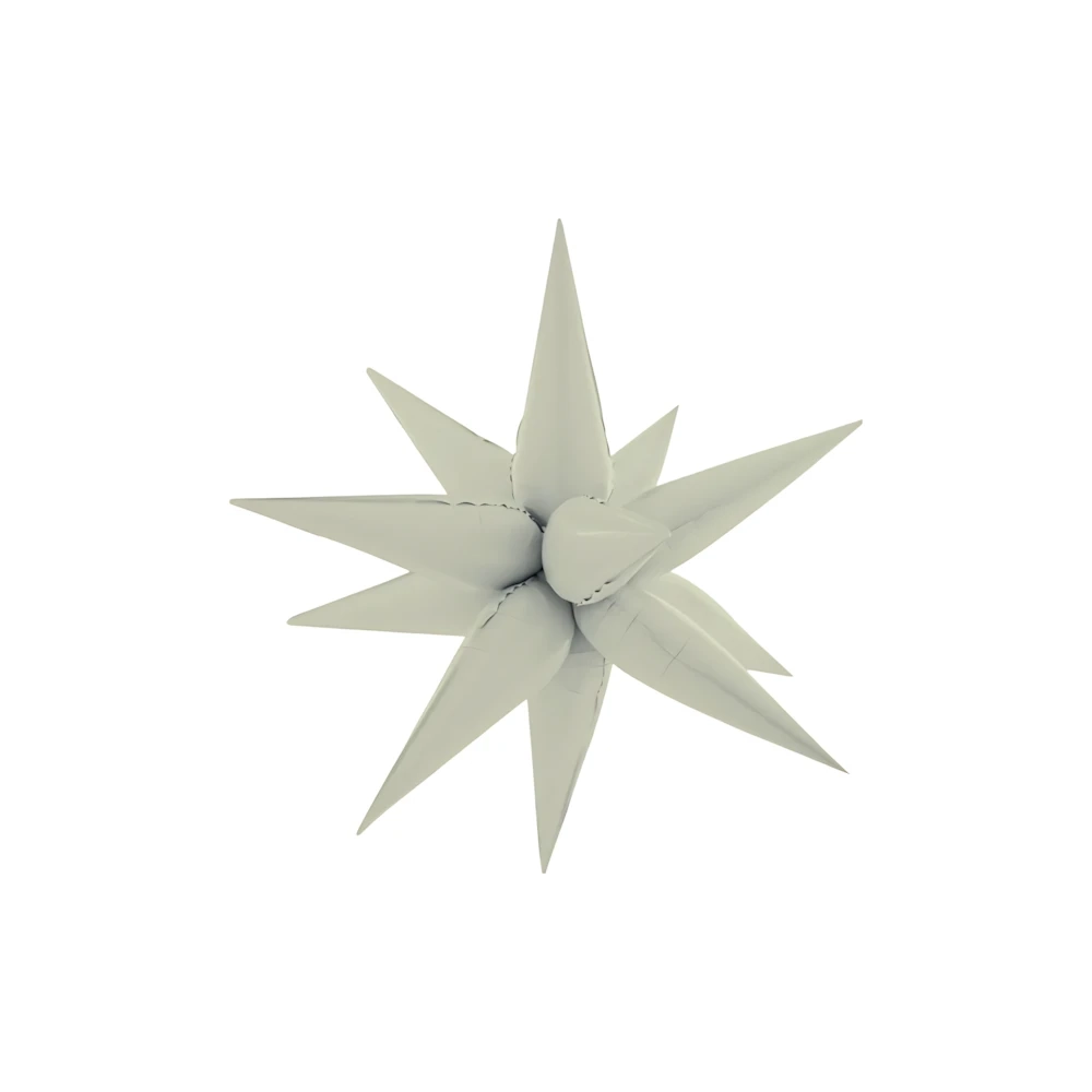 Palloncino Exploding Stars latte 27" con Valvola – Stella a 12 Punte, 1pz