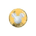 Palloncino Oro Chic Topolino - Mickey Party standard shape 18" (45cm) in mylar, 1pz.