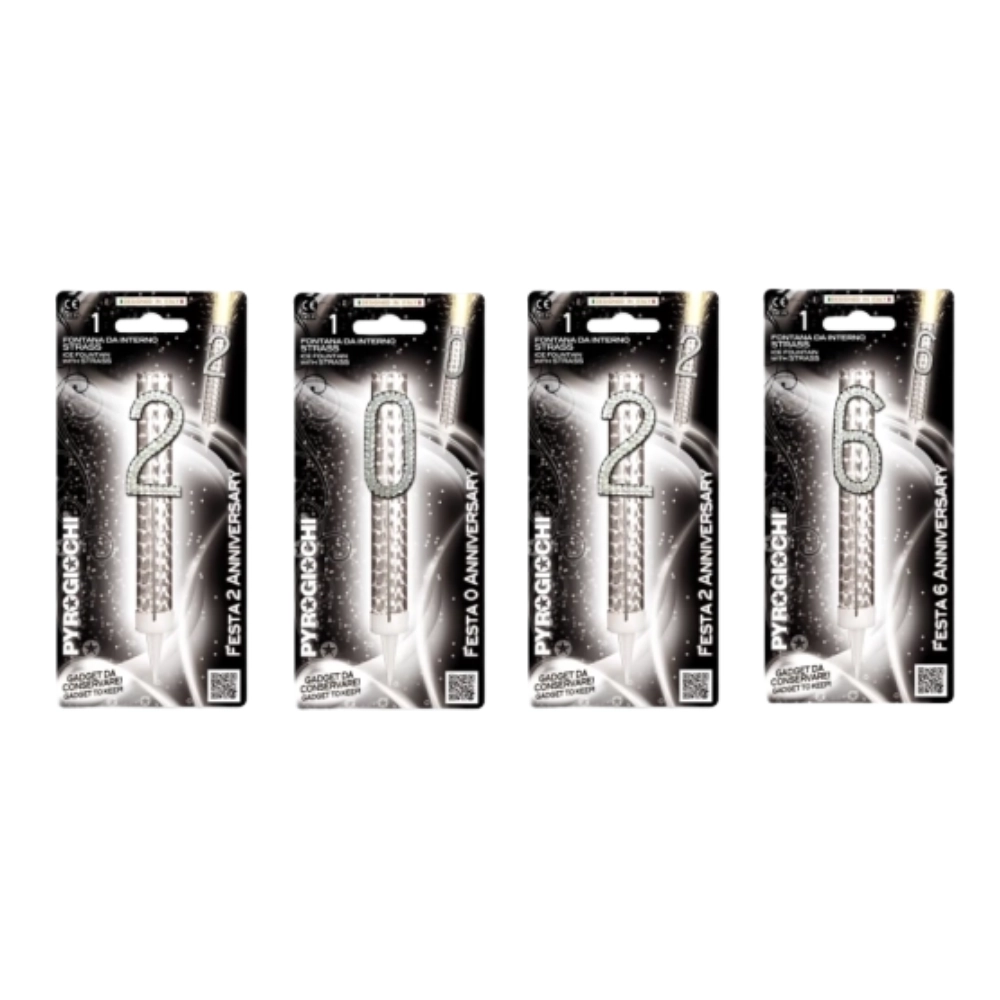 kit fontane per torta 2026 numeri con strass