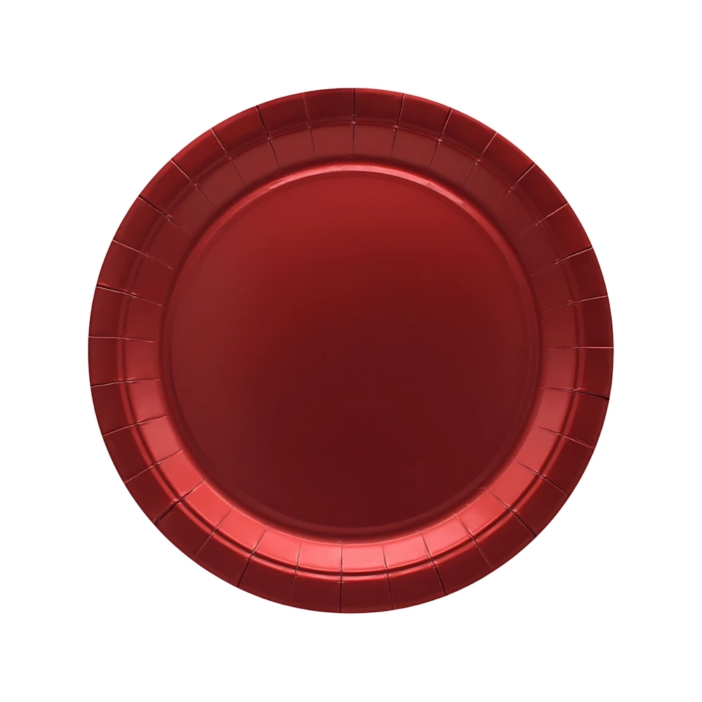 Piatti in carta 27cm Rosso metal – Confezione da 15 pezzi