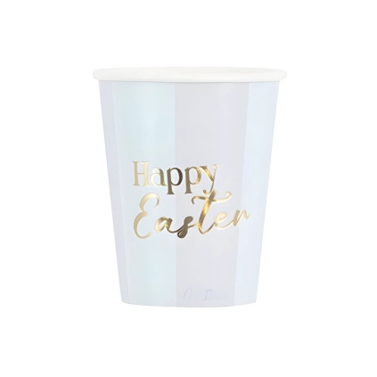 Bicchieri 250cc Easter Bunny "Happy Easter" Oro Eco-Friendly 8pz