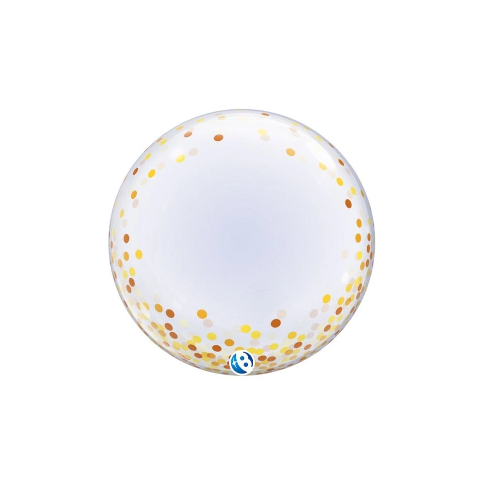 Palloncino Deco Bubble Gold Confetti Dots Takara 24"-(61cm), 1pz.