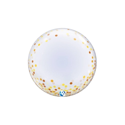 Palloncino Deco Bubble Gold Confetti Dots Takara 24"-(61cm), 1pz.