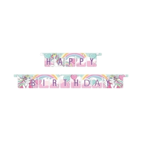 Festone Happy Birthday Unicorno Mix Fantasy Scritta
